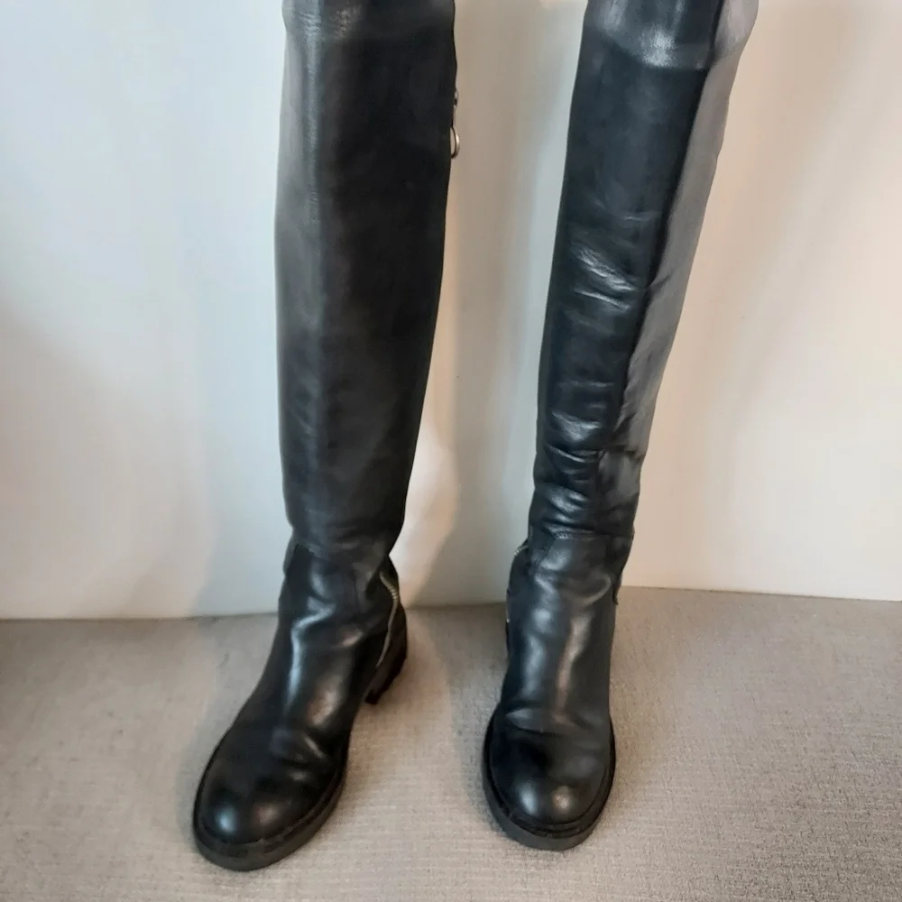 ASH Seven Leather Over The knee Zippered Boots-size 6
